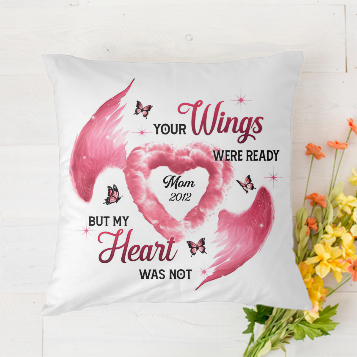 Cloud Heart Dad Mom Memorial Personalized Polyester Linen Pillow