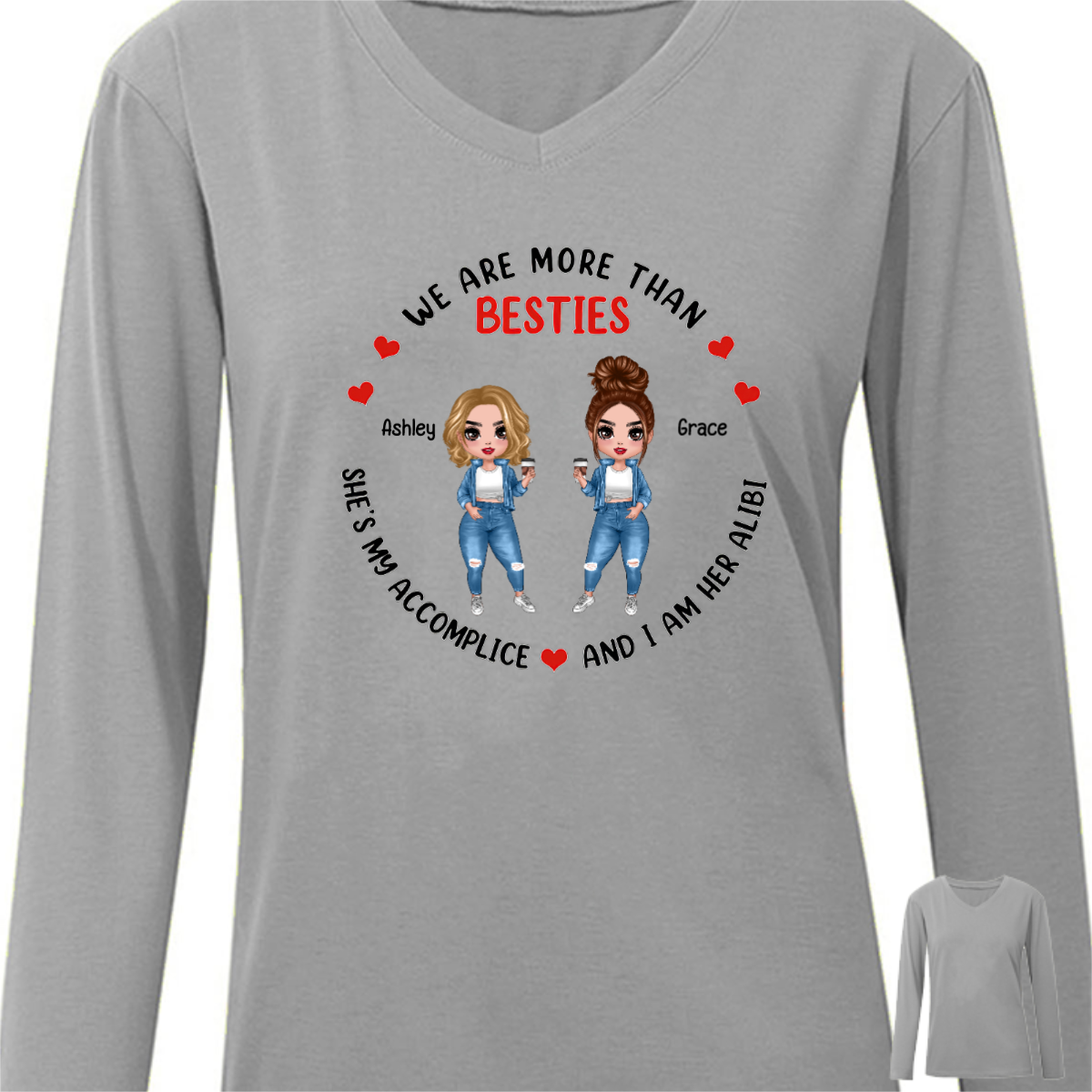 Doll Besties Accomplice Alibi Personalized Long Sleeve Shirt