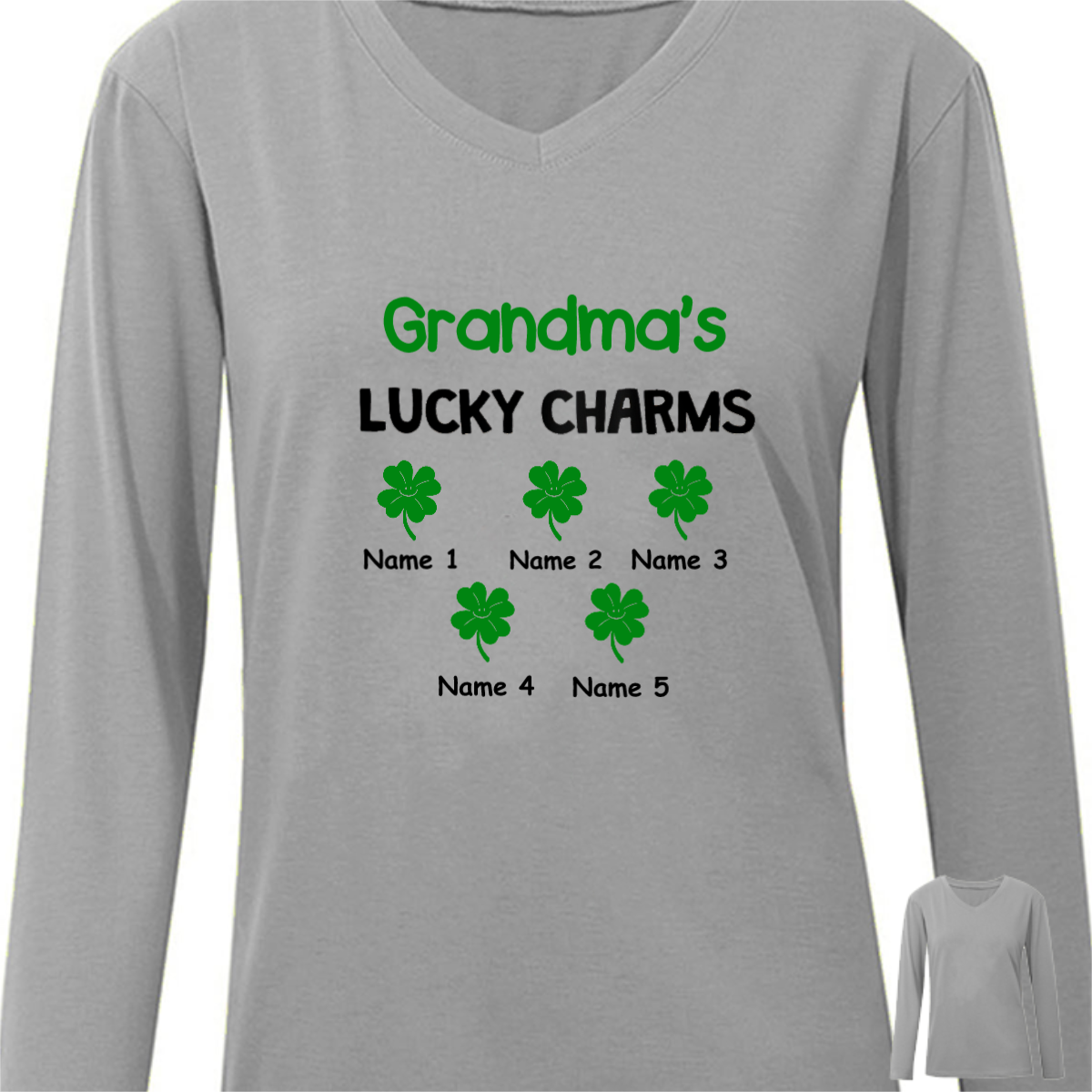 Personalized Grandma Irish St Patrick's Day Long Sleeve Shirt