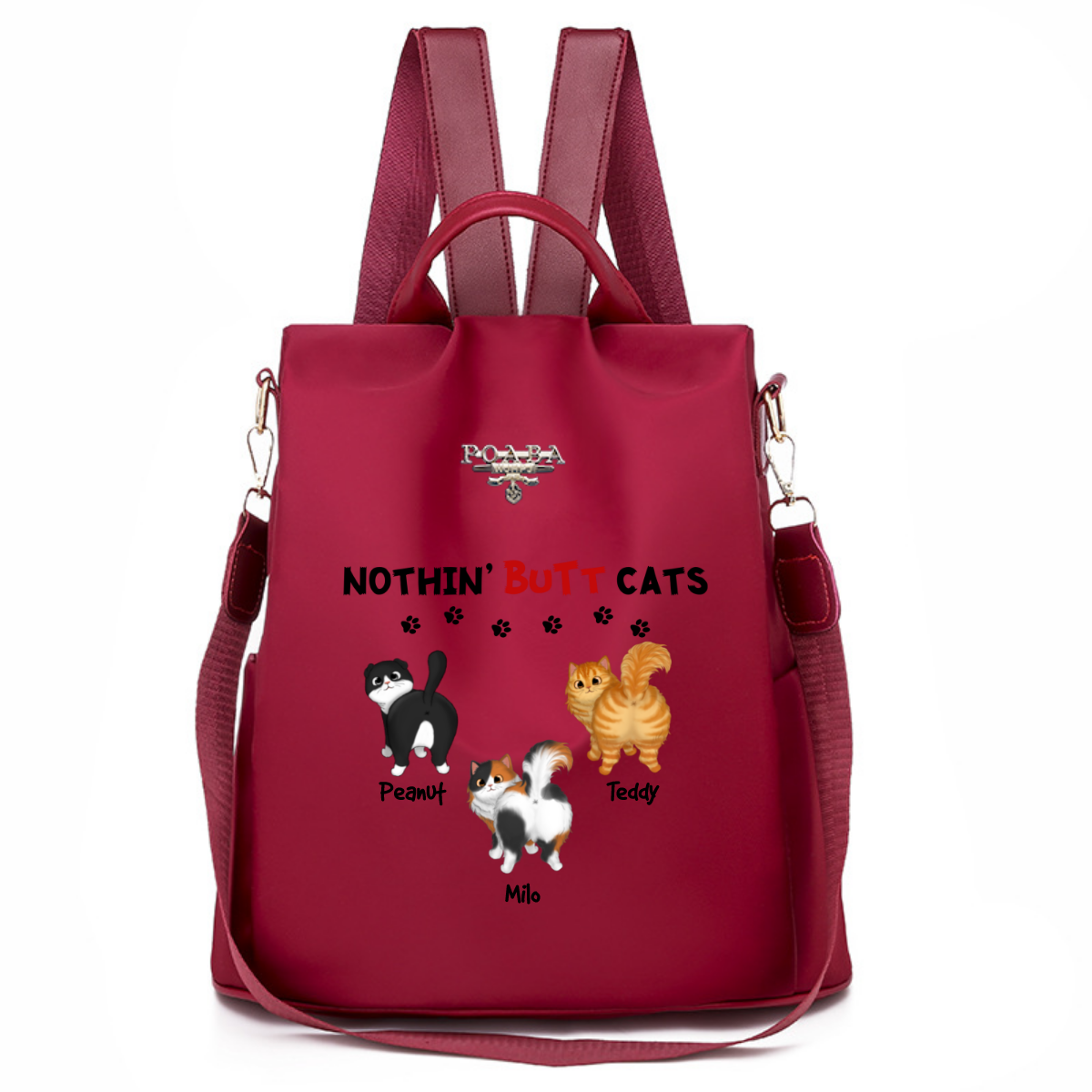 Nothing Butt Cats Fluffy Cat Personalized Backpack