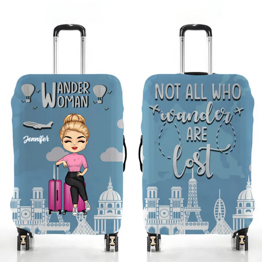 Not All Who Wander Are Lost - Gift For Travel Lovers - Personalized Custom Luggage Cover