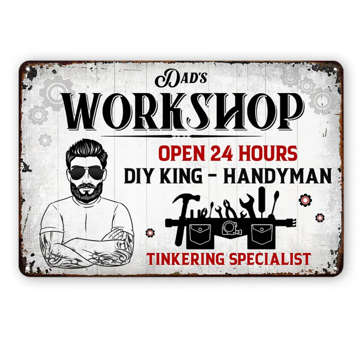 Dad Grandpa Garage Workshop Metal Sign