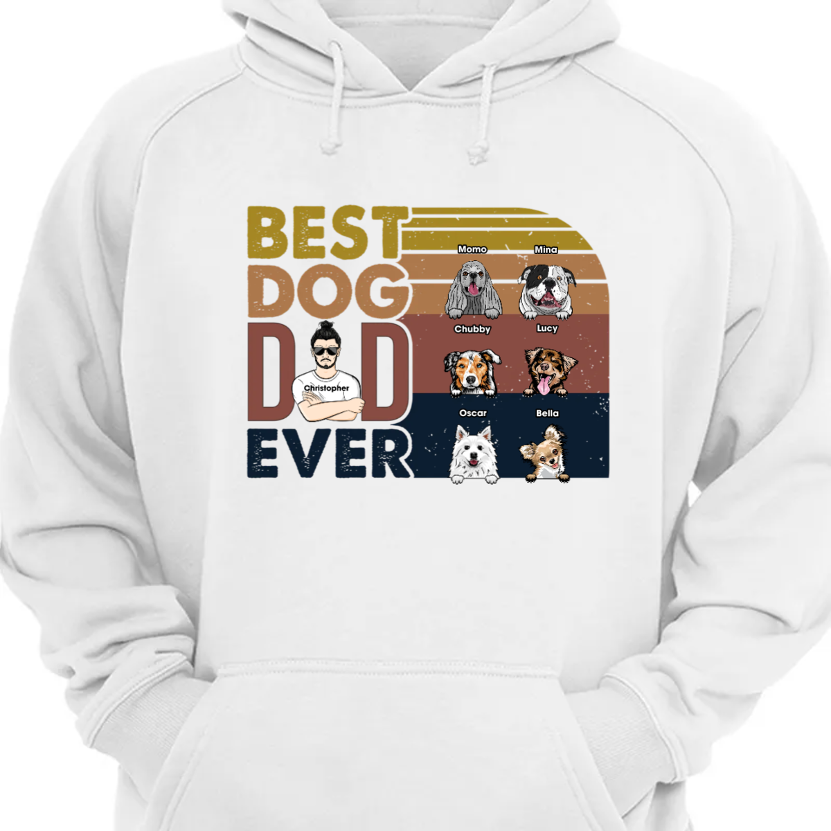 最高の犬のお父さん - 愛犬家へのギフト - パーソナライズされたカスタム パーカー スウェットシャツ