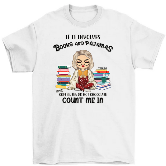 Reading Books And Pajamas - Personalized Custom T Shirt