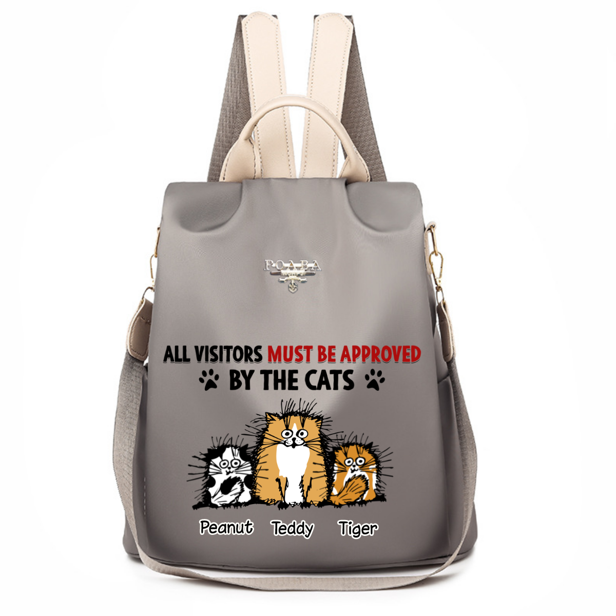 Approved By Funny Cats Personalized Backpack
