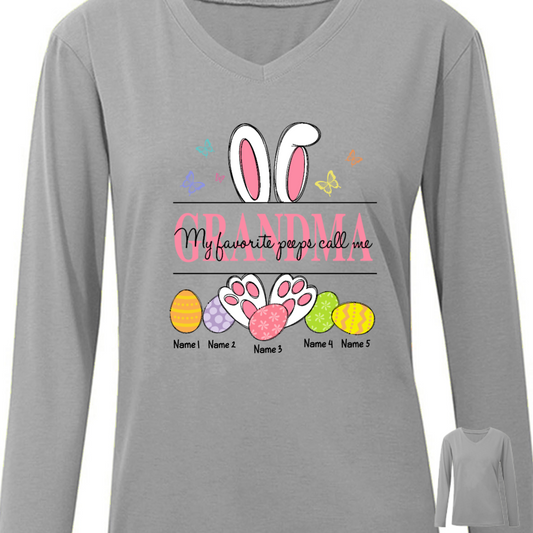 Personalized Easter Mom Grandma Long Sleeve Shirt