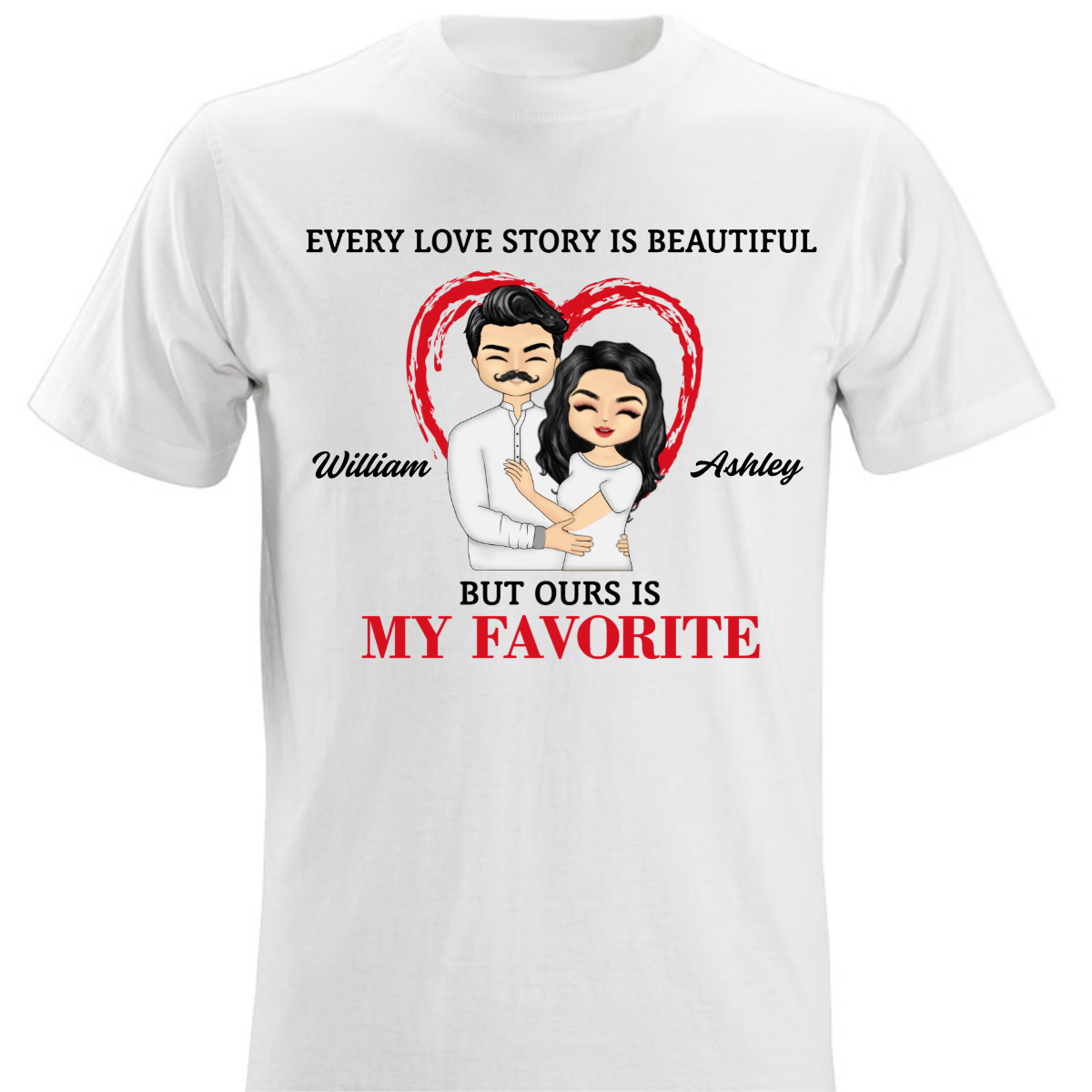 Every Love Story Is Beautiful Husband Wife Couple - Couple Gift Personalized Shirt