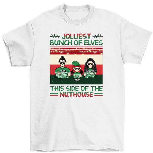 Christmas Family Jolliest Bunch Of Elves - Personalized Custom Classic Tee