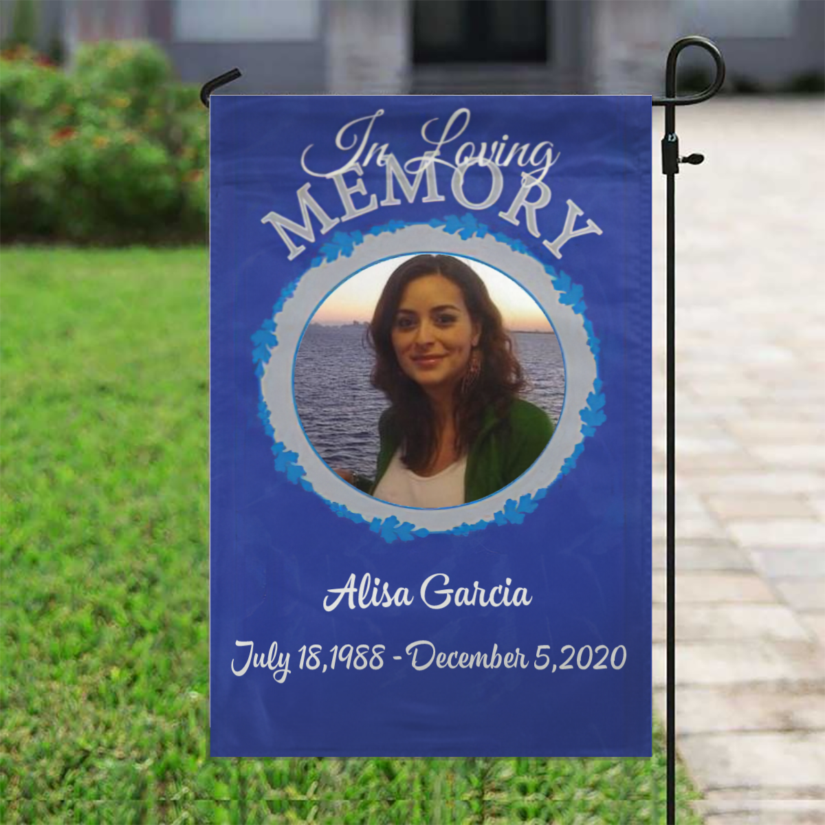 In Loving Memory – Personalized Photo Memorial Garden Flag