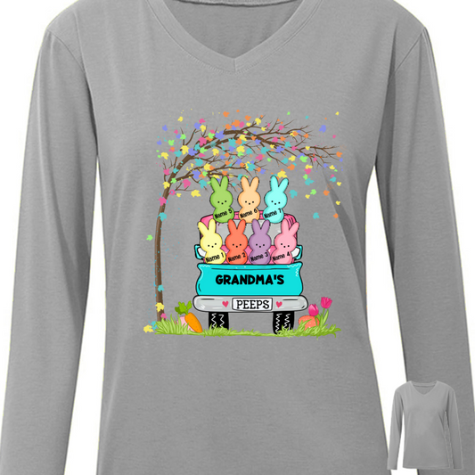 Personalized Easter Mom Grandma Peeps Long Sleeve Shirt