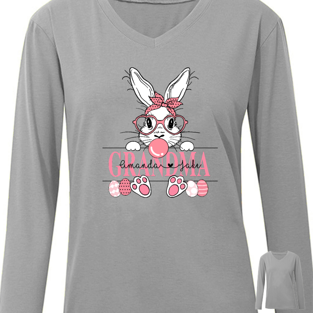 Personalized Easter Mom Grandma Long Sleeve Shirt