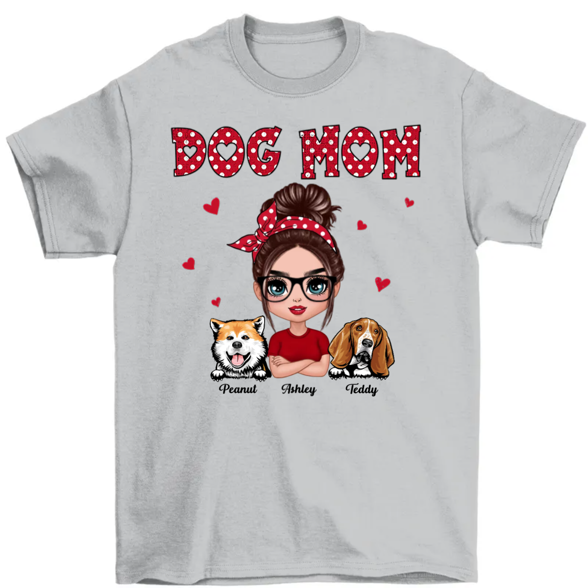 Polka Dot Pattern Doll Dog Mom Personalized Shirt