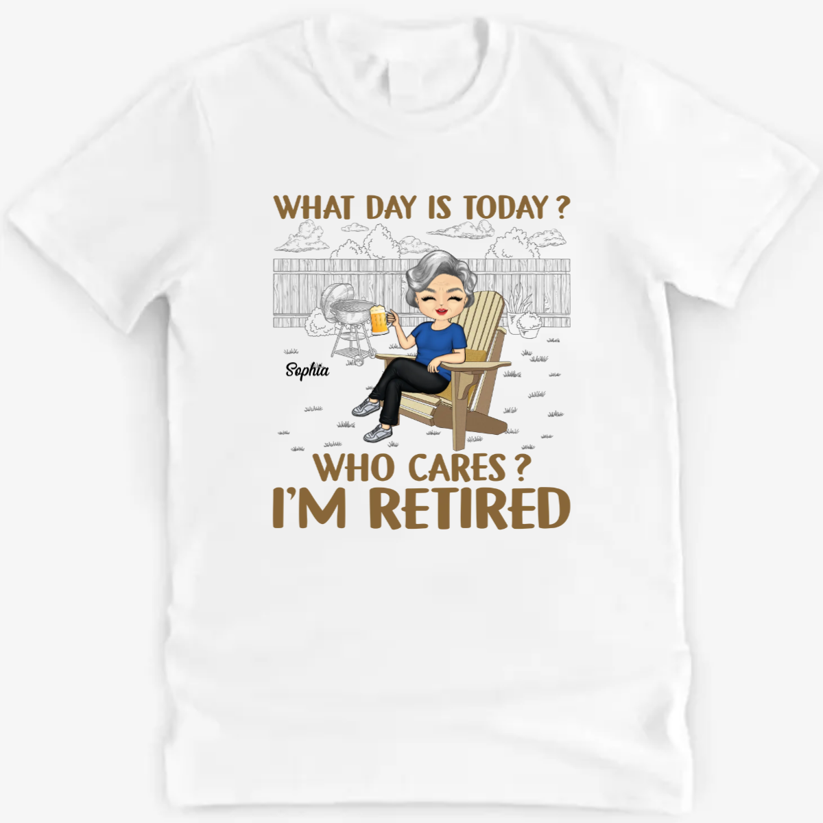 What Day Is Today Who Cares Retired Grilling - Retirement Gift - Personalized Custom T Shirt