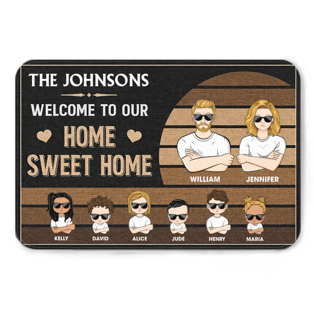 Family Couple Welcome To Our Home Sweet Home - Gift For Couple - Personalized Custom Doormat