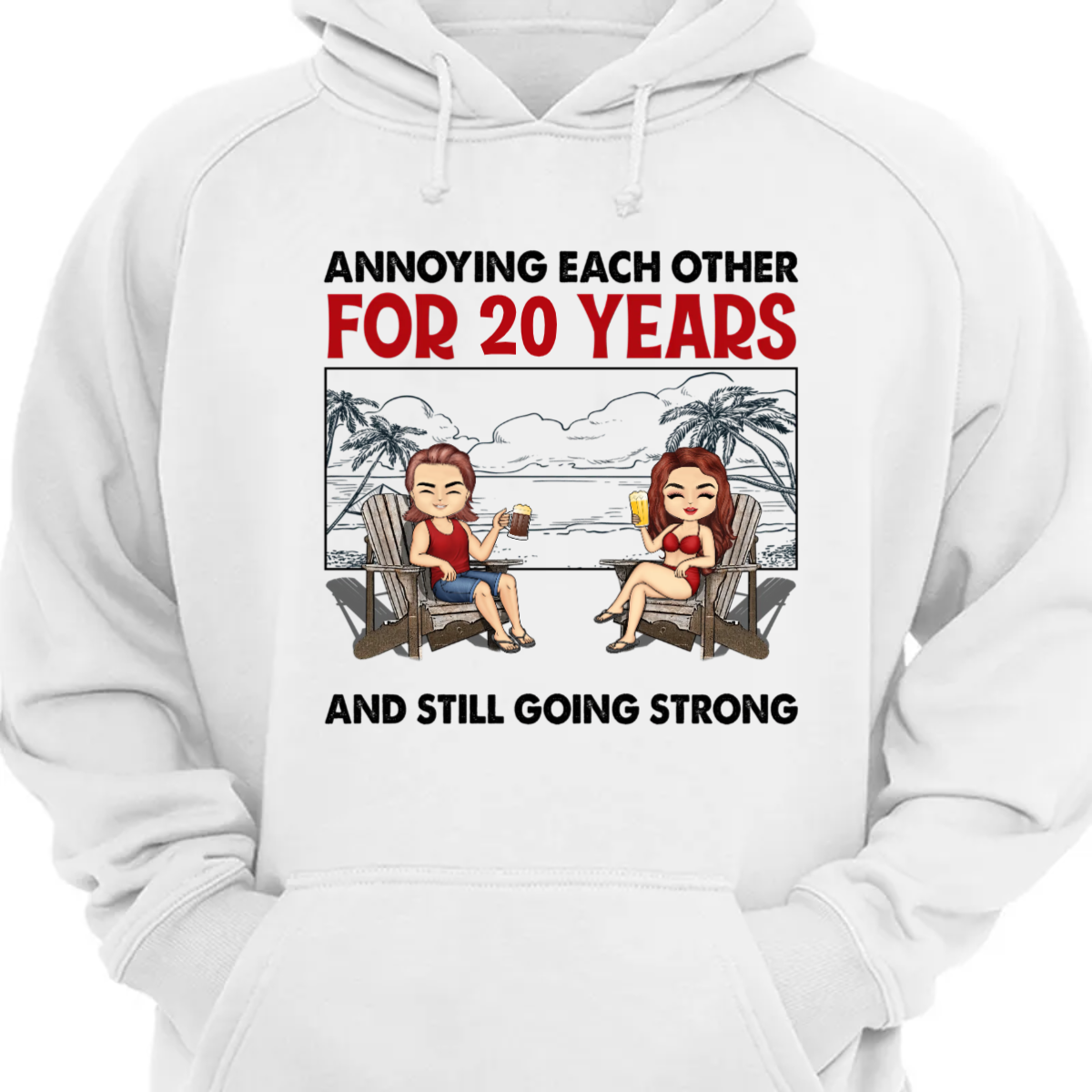 Beach Couple Annoying Each Other And Still Going Strong - Gift For Couple - Personalized Custom Hoodie Sweatshirt