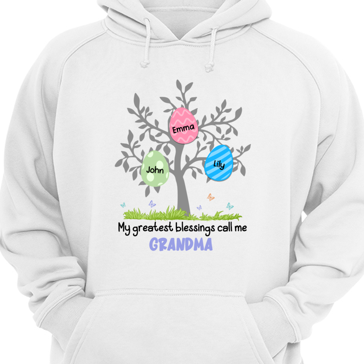 Personalized Easter Mom Grandma Hoodie Sweatshirt