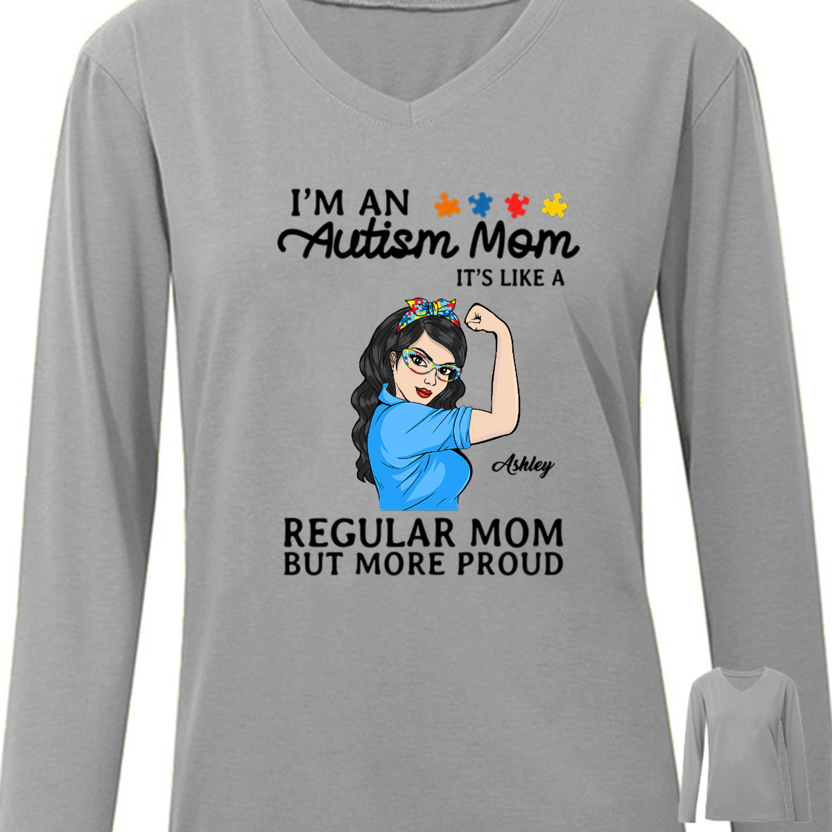 Autism Mom Grandma More Proud Personalized Long Sleeve Shirt