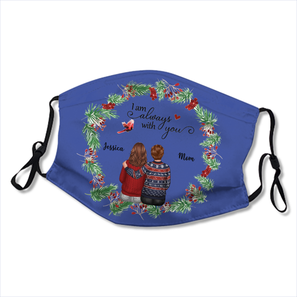 Always With You Holly Branch Memorial Personalized Masks