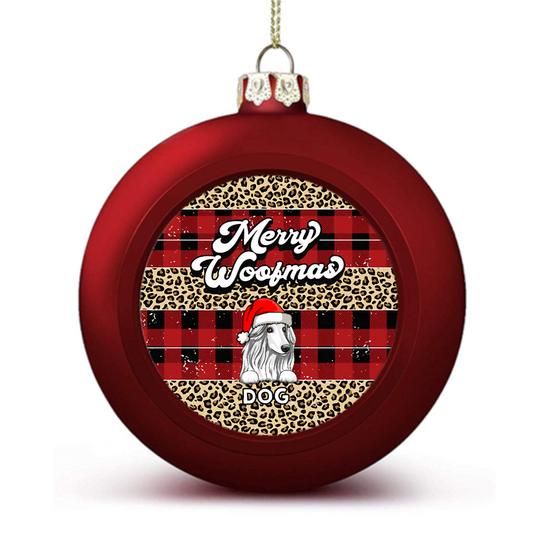 Leopard Checkered Gift For Dog Mom Ball Ornaments