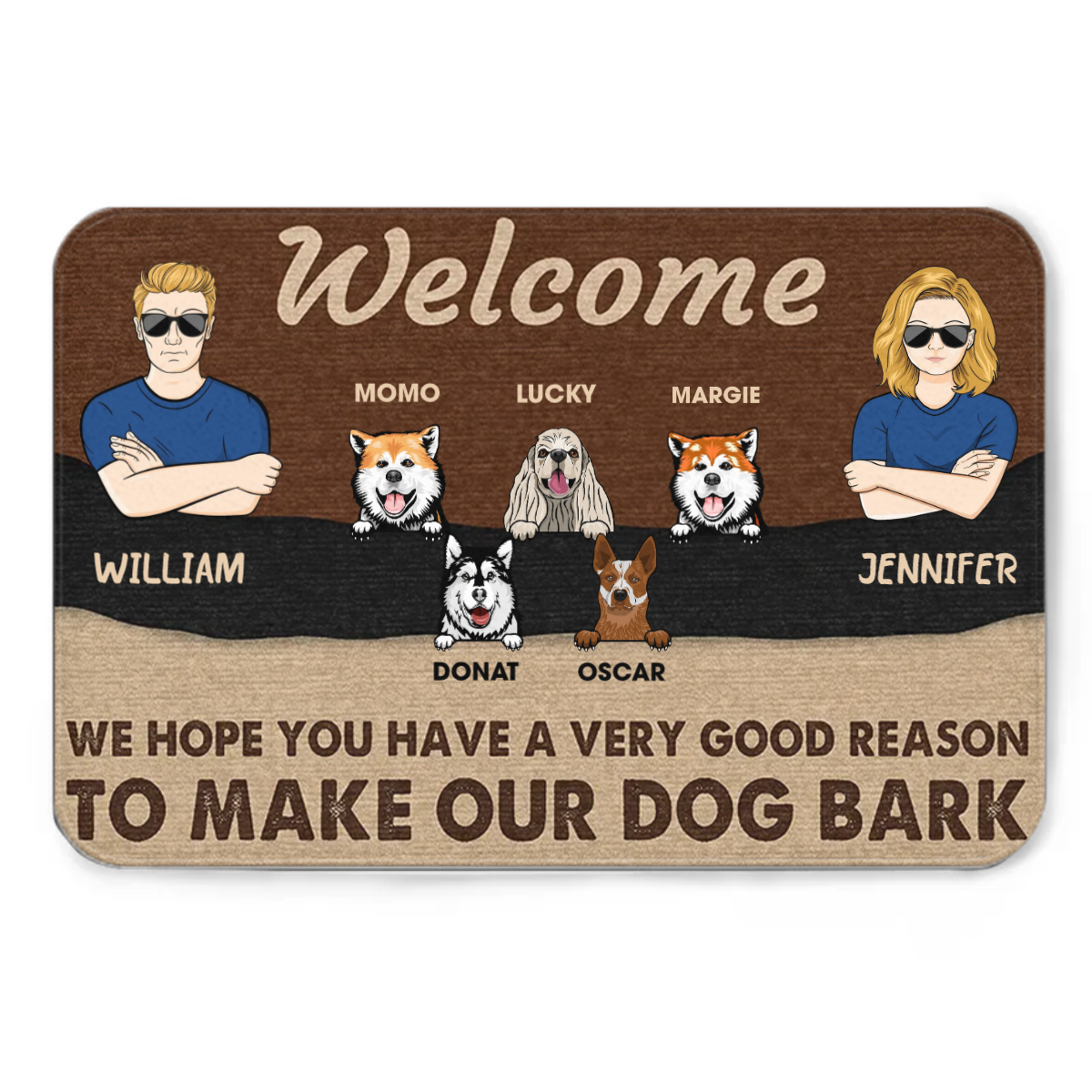 Couple Good Reason To Make Our Dog Bark - Gift For Dog Lover - Personalized Custom Doormat