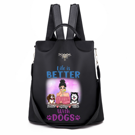 Beautiful Pattern Life Is Better With Dogs Personalized Backpack