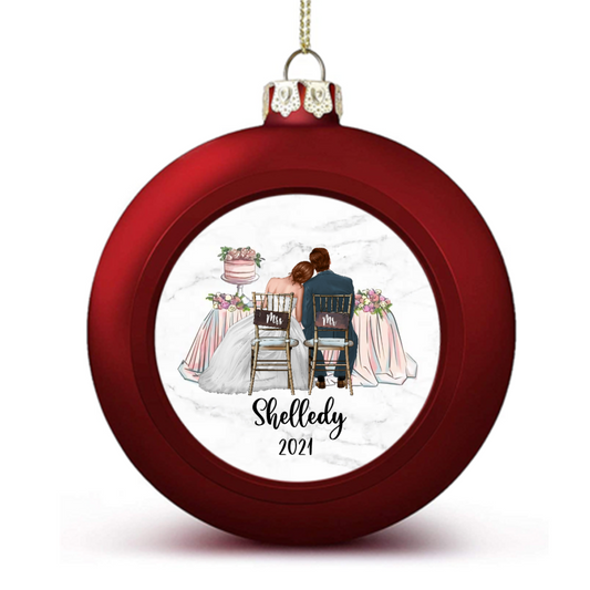 Newlywed Christmas Personalized Ball Ornaments