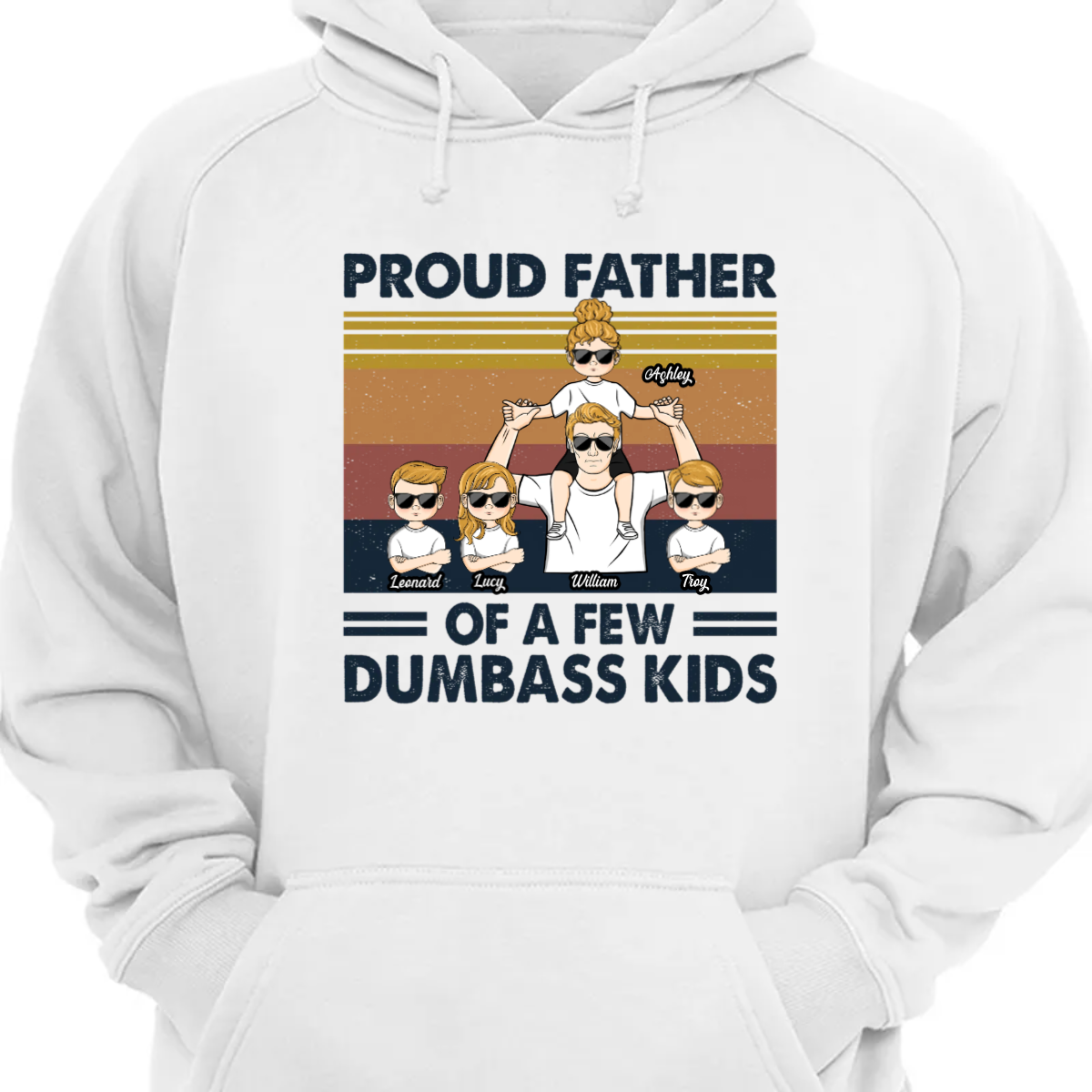 数人の子供の誇り高き父 - 父、父へのギフト - パーソナライズされたカスタム パーカー スウェットシャツ
