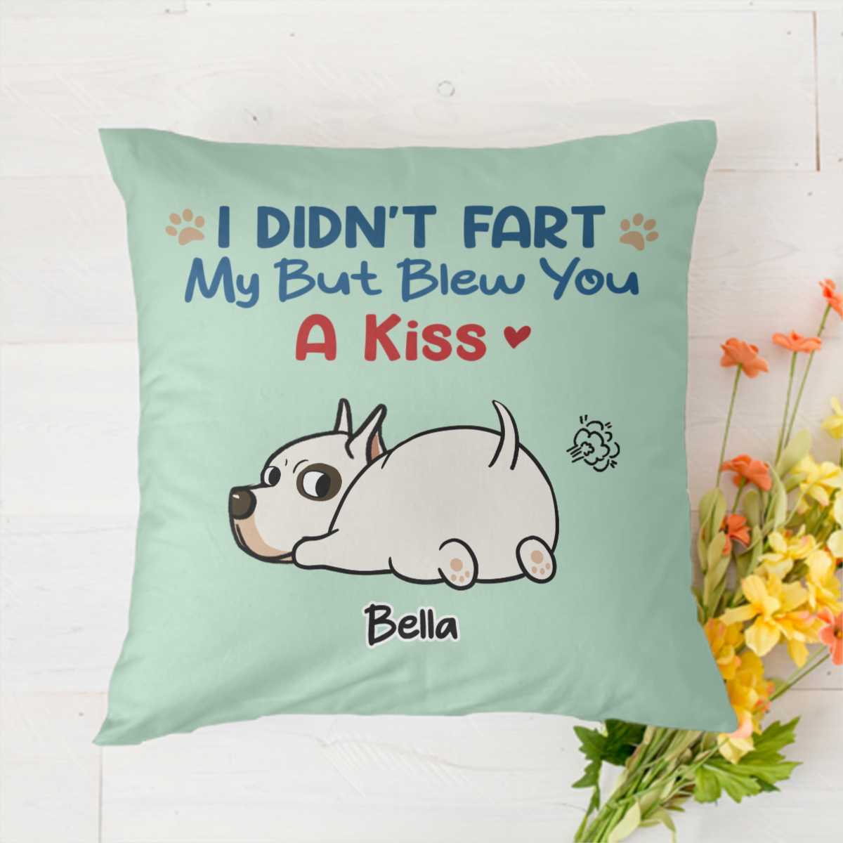 Personalized Dog Fart Polyester Linen Pillow