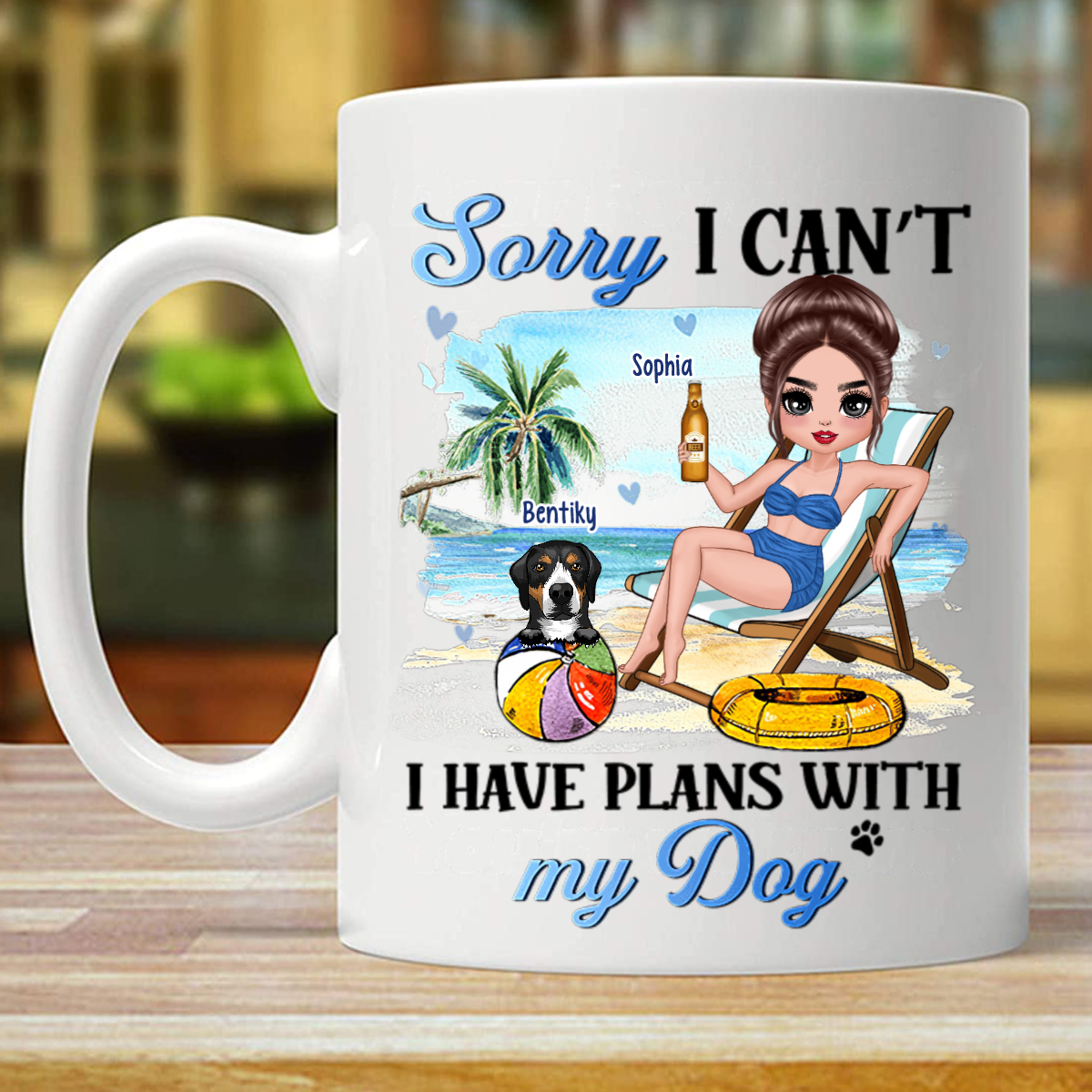 Dog Mom Have Plans With Dogs Personalized Mug (Double-sided Printing)