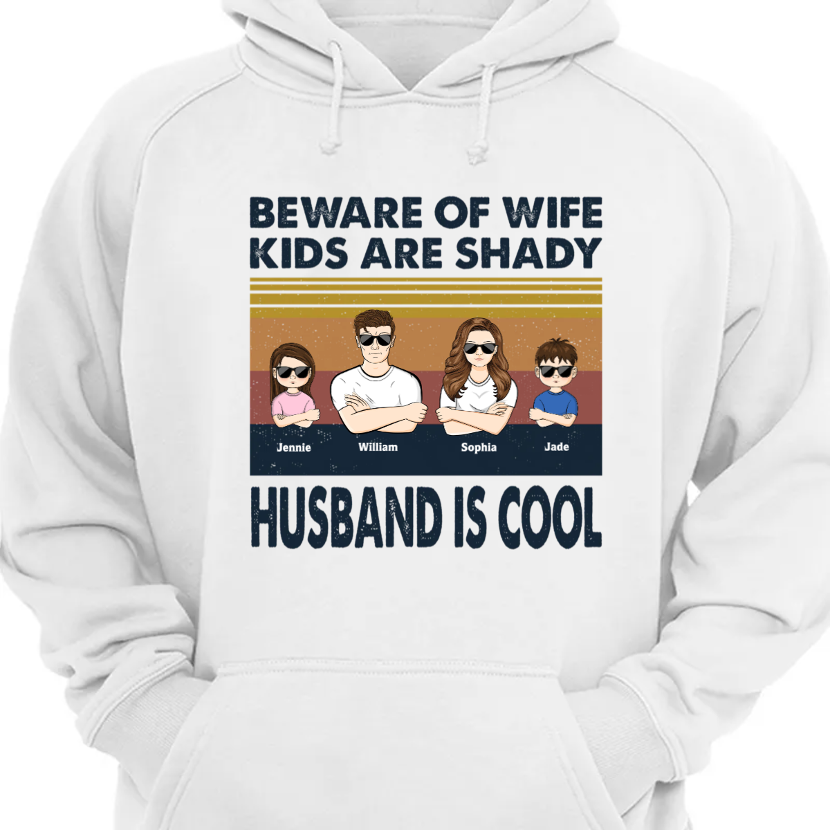 Beware Of Wife Husband Is Cool - Personalized Custom Hoodie Sweatshirt