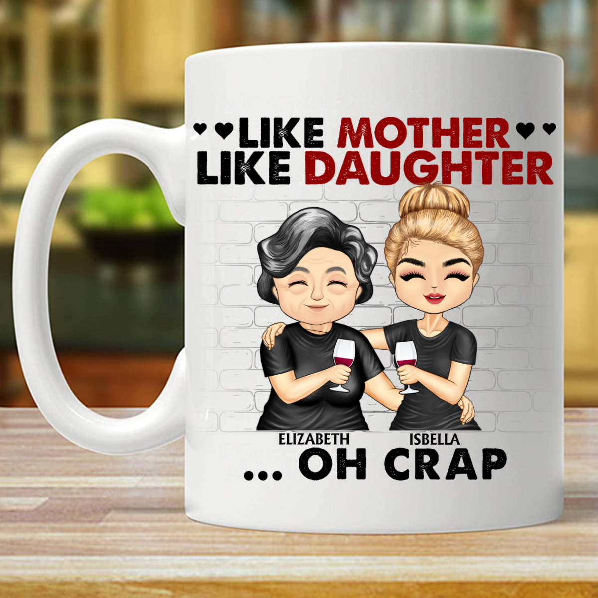 Like Mother Like Daughter Son - Mother Gift - 名入れマグカップ (両面印刷)