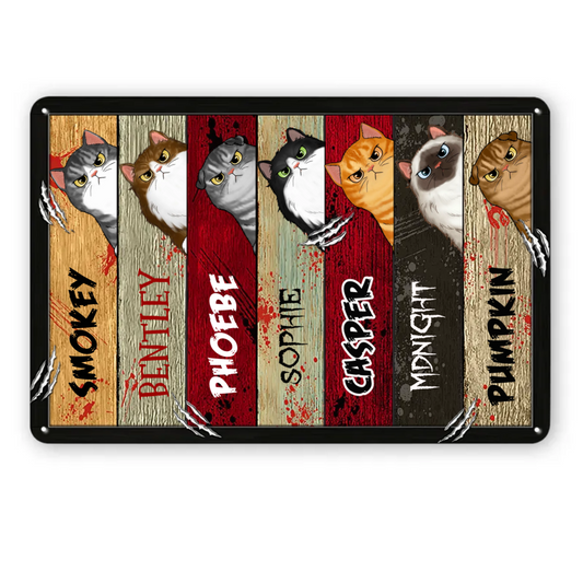 Halloween Cats Face Personalized Metal Signs