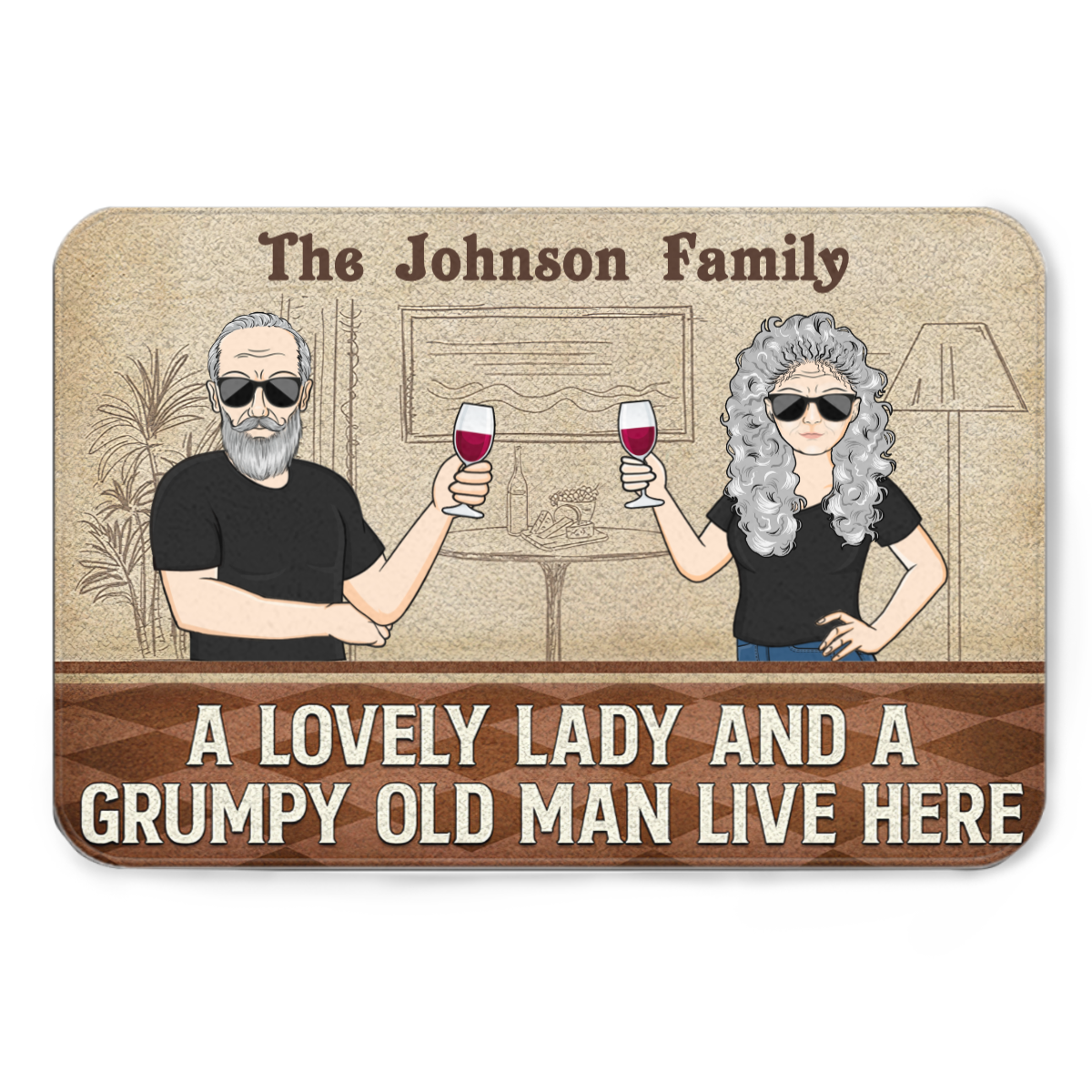 A Lovely Lady And A Grumpy Old Man Live Here Couple Husband Wife - Family Gift - Personalized Custom Doormat