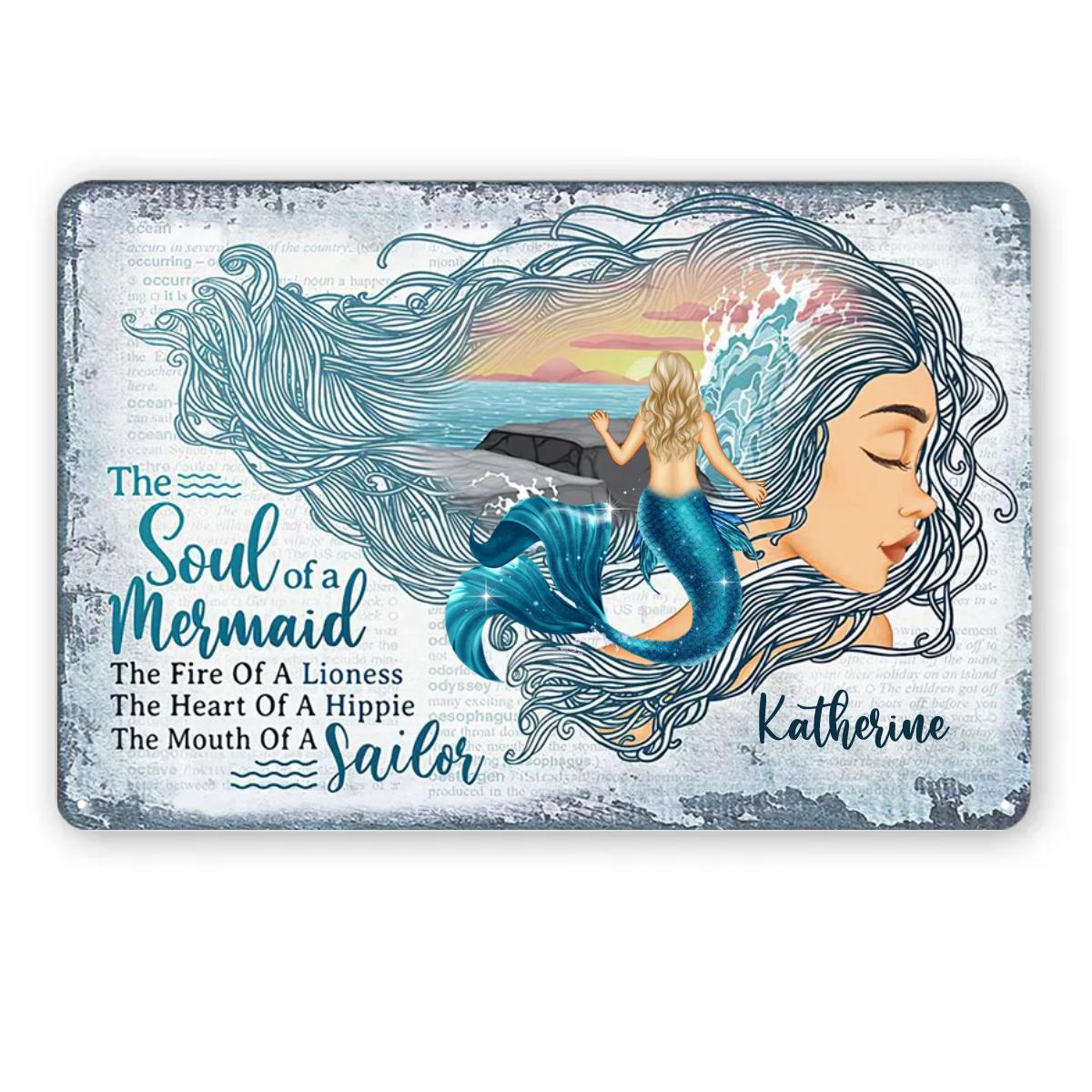Mouth Of A Sailor Soul Of A Mermaid - Gift For Girl - Personalized  Metal Signs