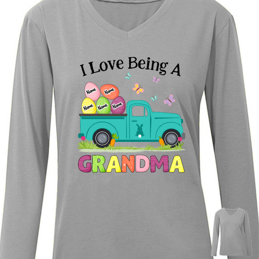 Personalized Mom Grandma Easter Long Sleeve Shirt