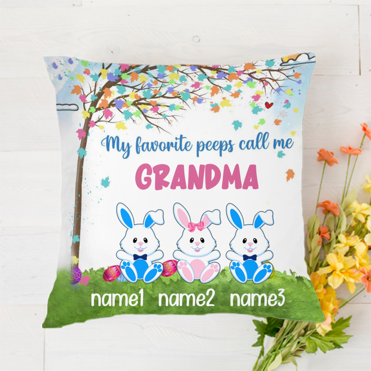 Personalized Easter Mom Grandma Pillow