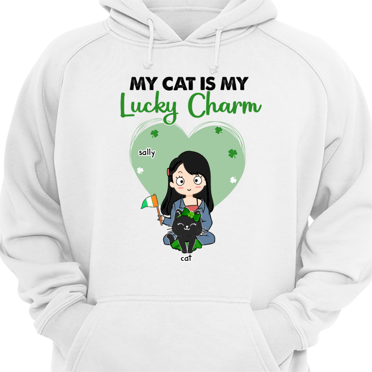 My Cats My Lucky Charms Chibi St Patrick‘s Day Hoodie Sweatshirt