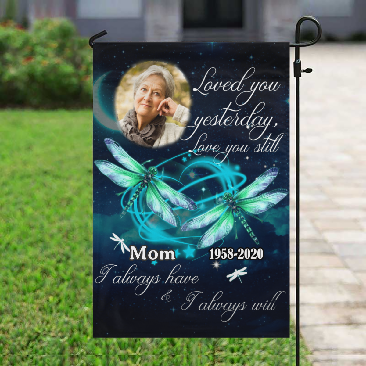 Love You Still Personalized Photo Memorial Garden & House Flag