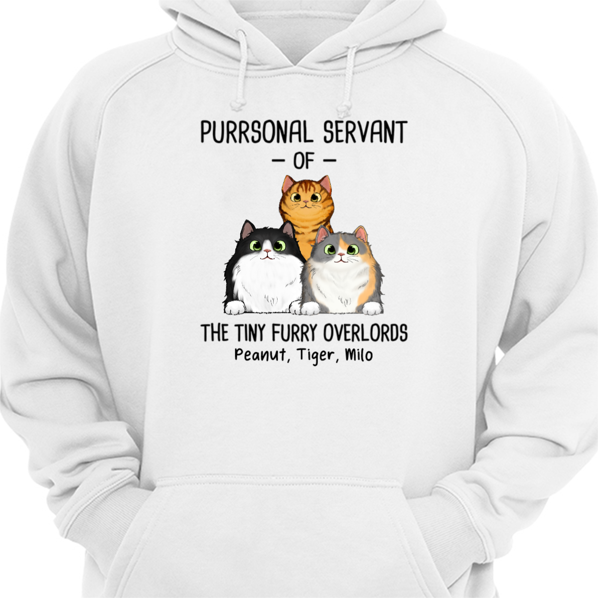 Purrsonal Servant Of Fluffy Cats Personalized Hoodie Sweatshirt