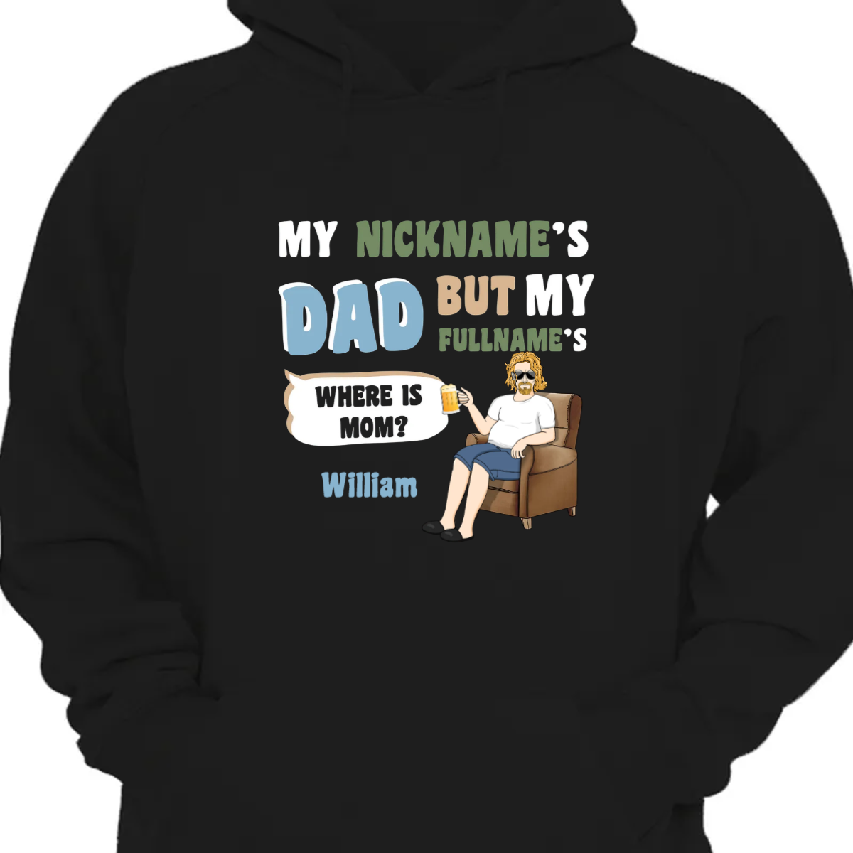 My Nickname Is Dad - 父へのギフト - パーソナライズされたカスタム パーカー スウェットシャツ