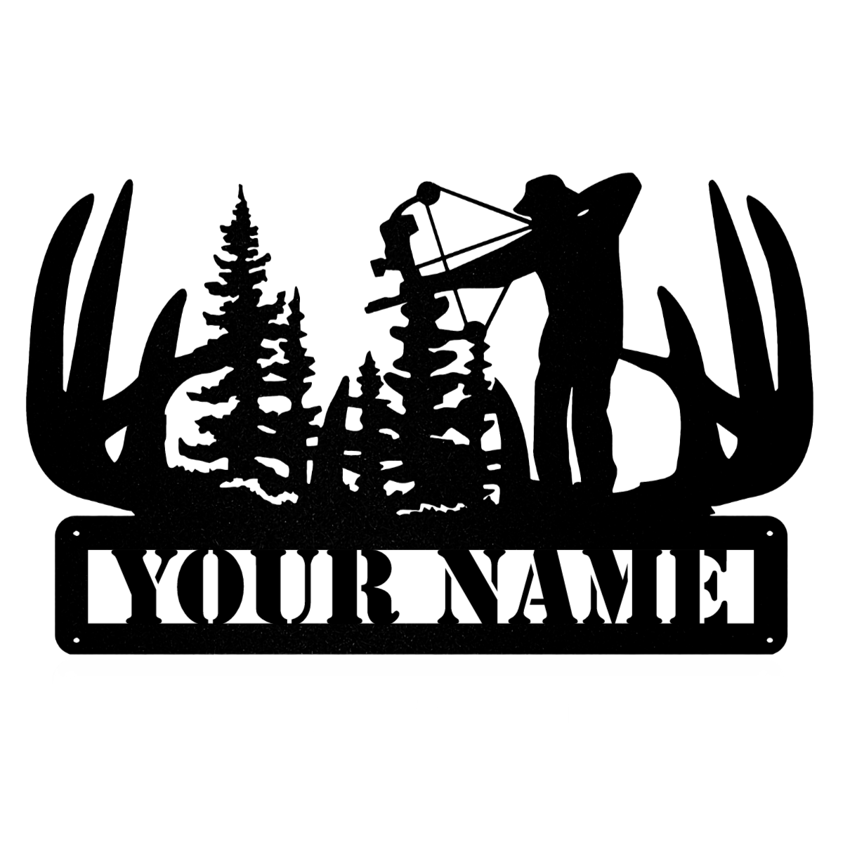 Deer Bow Hunter Custom Custom Metal Hunting Sign