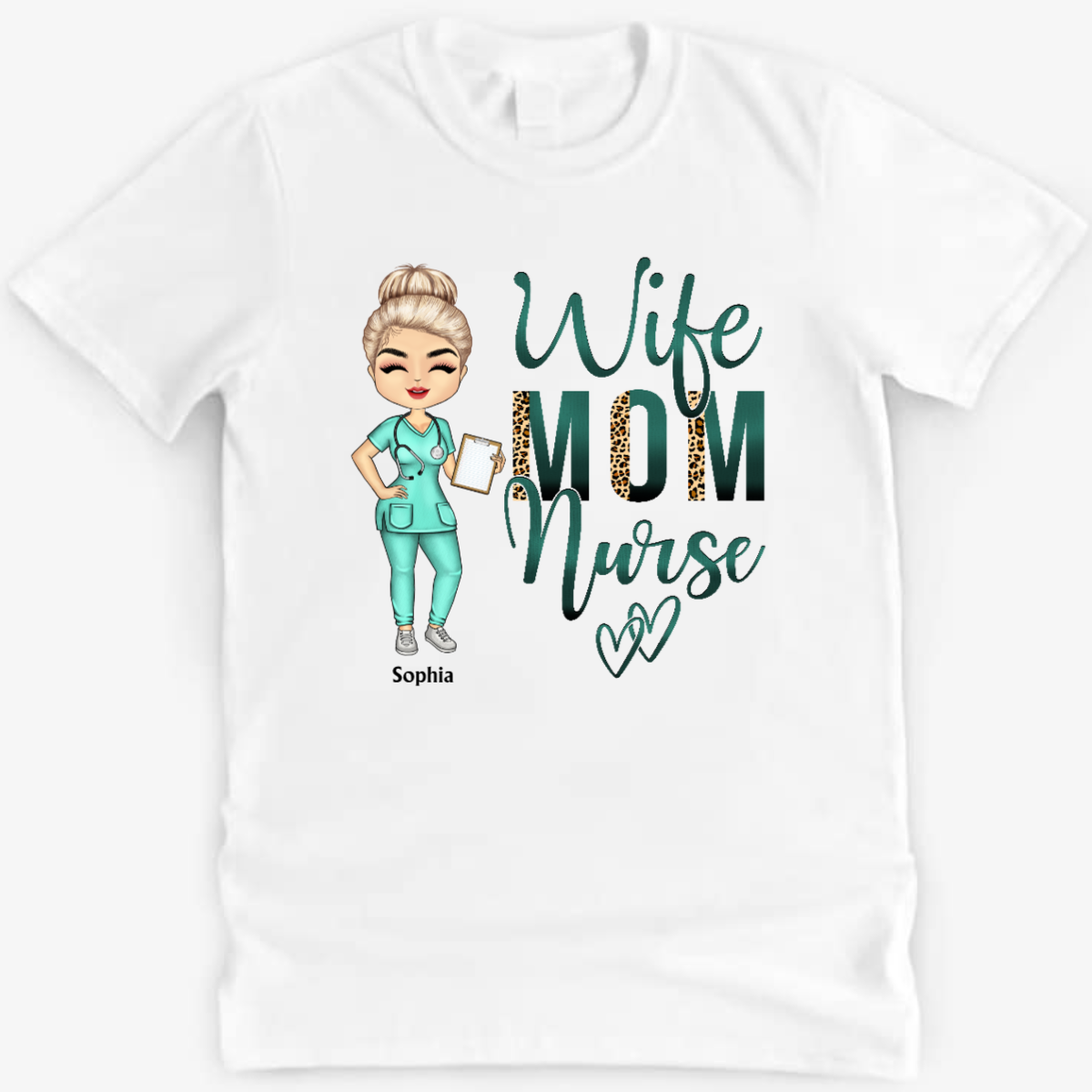 Wife Mom Nurse - Mother Gift - Personalized Custom T Shirt