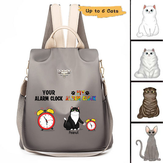 My Cats My Alarm Clock Personalized Backpack