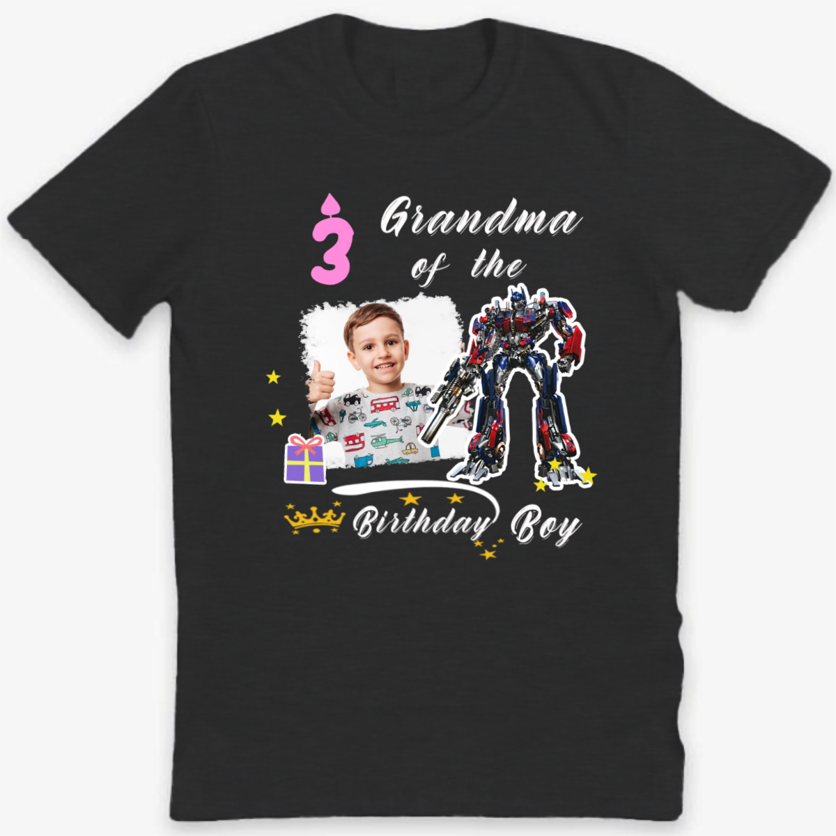 誕生日の男の子/女の子の一致する誕生日の家族の Tシャツ パーソナライズされた写真/名前/年齢/テキスト