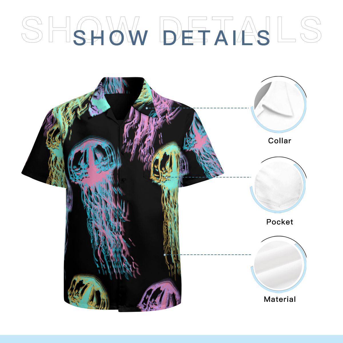 Jellyfish Hawaiian Shirts No.7PIU33