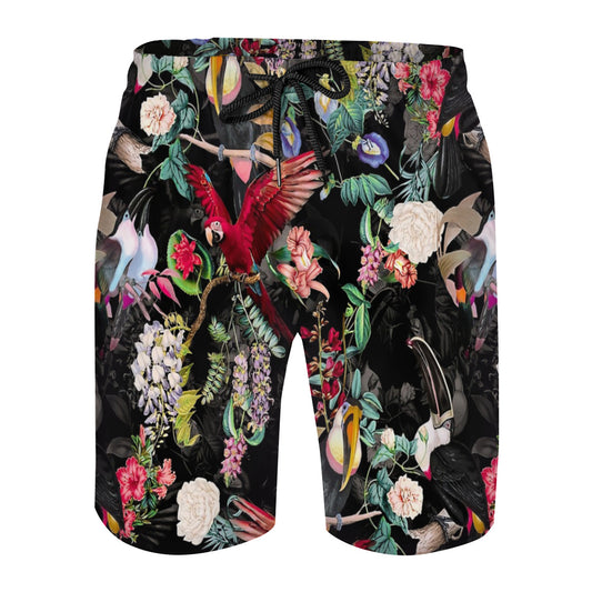 Floral And Birds Ix Graphic Men's Swim Trunks No.7QX8EO