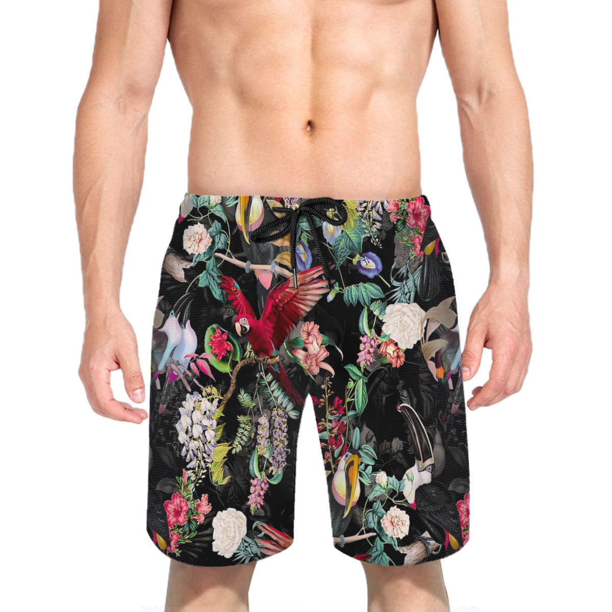 Floral And Birds Ix Graphic Men's Swim Trunks No.7QX8EO