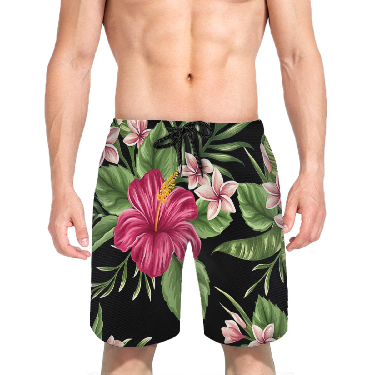 Tropical Flowers Graphic Men's Swim Trunks No.7XE7IL