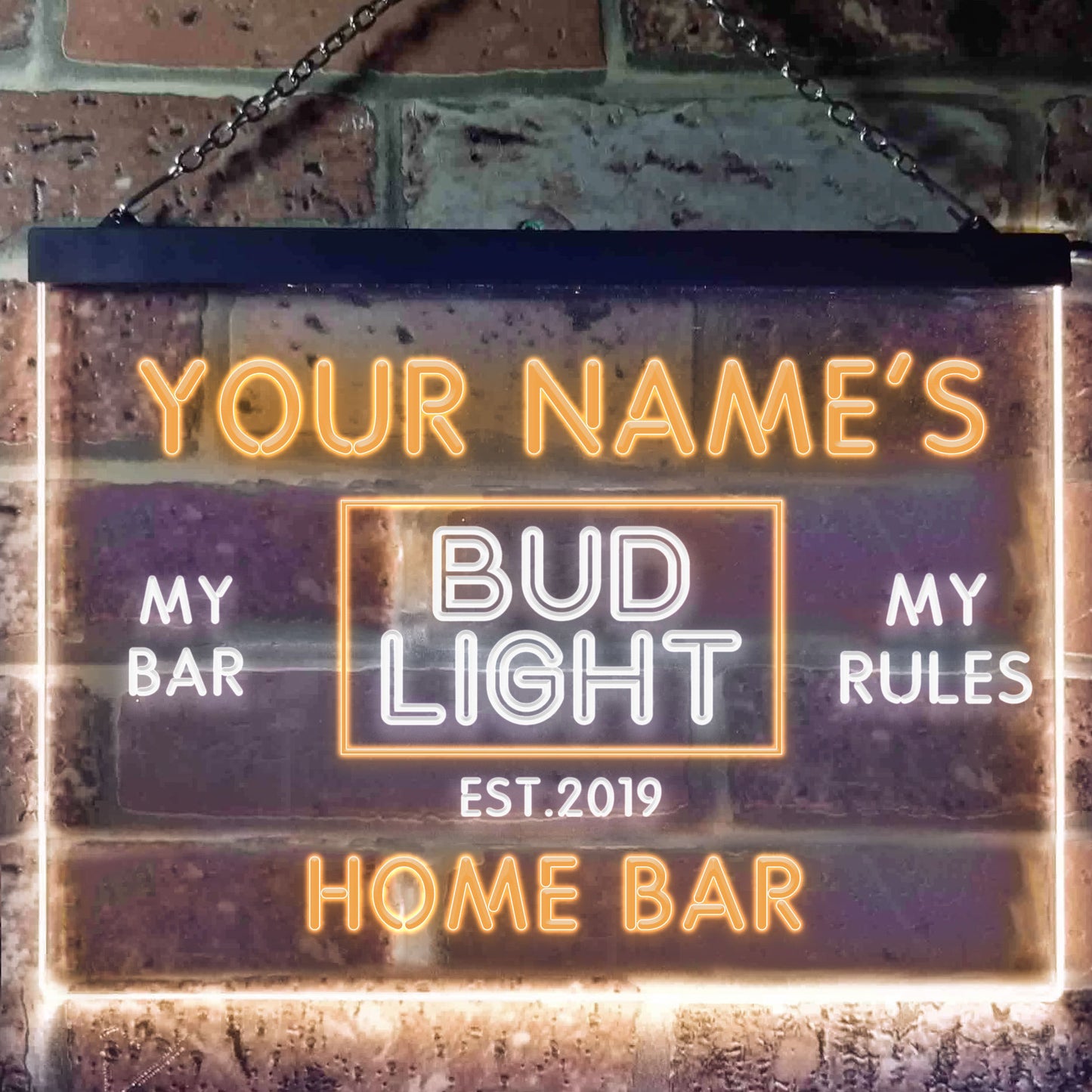 Personalized Bud Light Home Bar Neon LED Sign