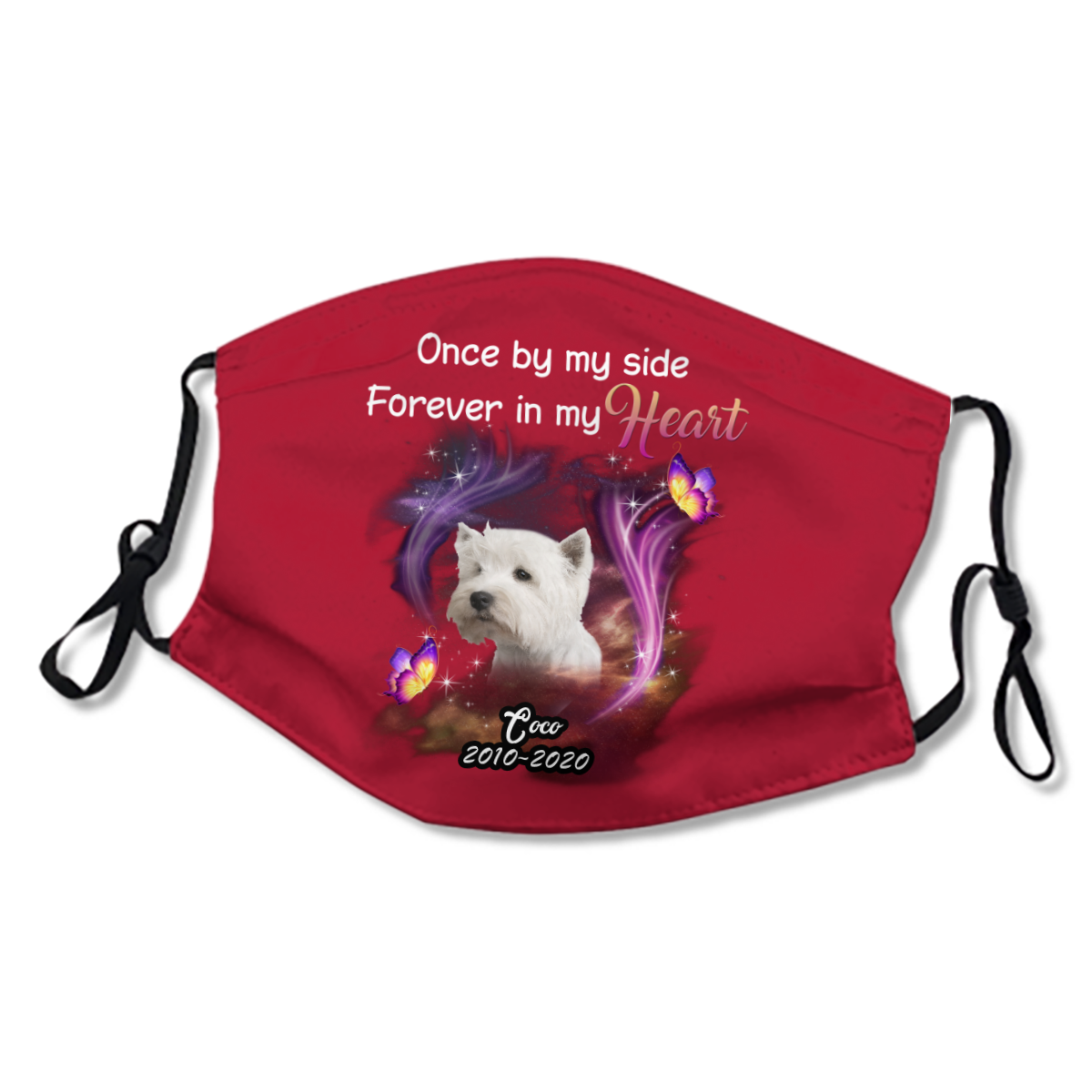 Once By My Side Dog Memorial Personalized Dog's Breed Face Mask